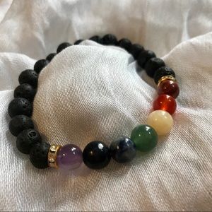 Chakra Gemstone Lava Bead Aromatherapy Bracelet #2